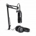 Kit Pack Podcast AT2020PK Microfone AT2020 + Fone ATH-M20X Audio Technica