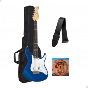 Kit Guitarra Yamaha Pacífica 012 DBM (Azul Metálico)   Capa   Cordas D'Addarío   Correia