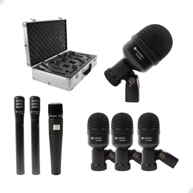 Kit Microfones Para Bateria Completo Kadosh K7 Slim 7pçs