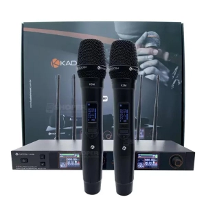 Microfone Sem Fio de Mão Duplo K522-M UHF para Rack - KADOSH BNC 4 Antenas
